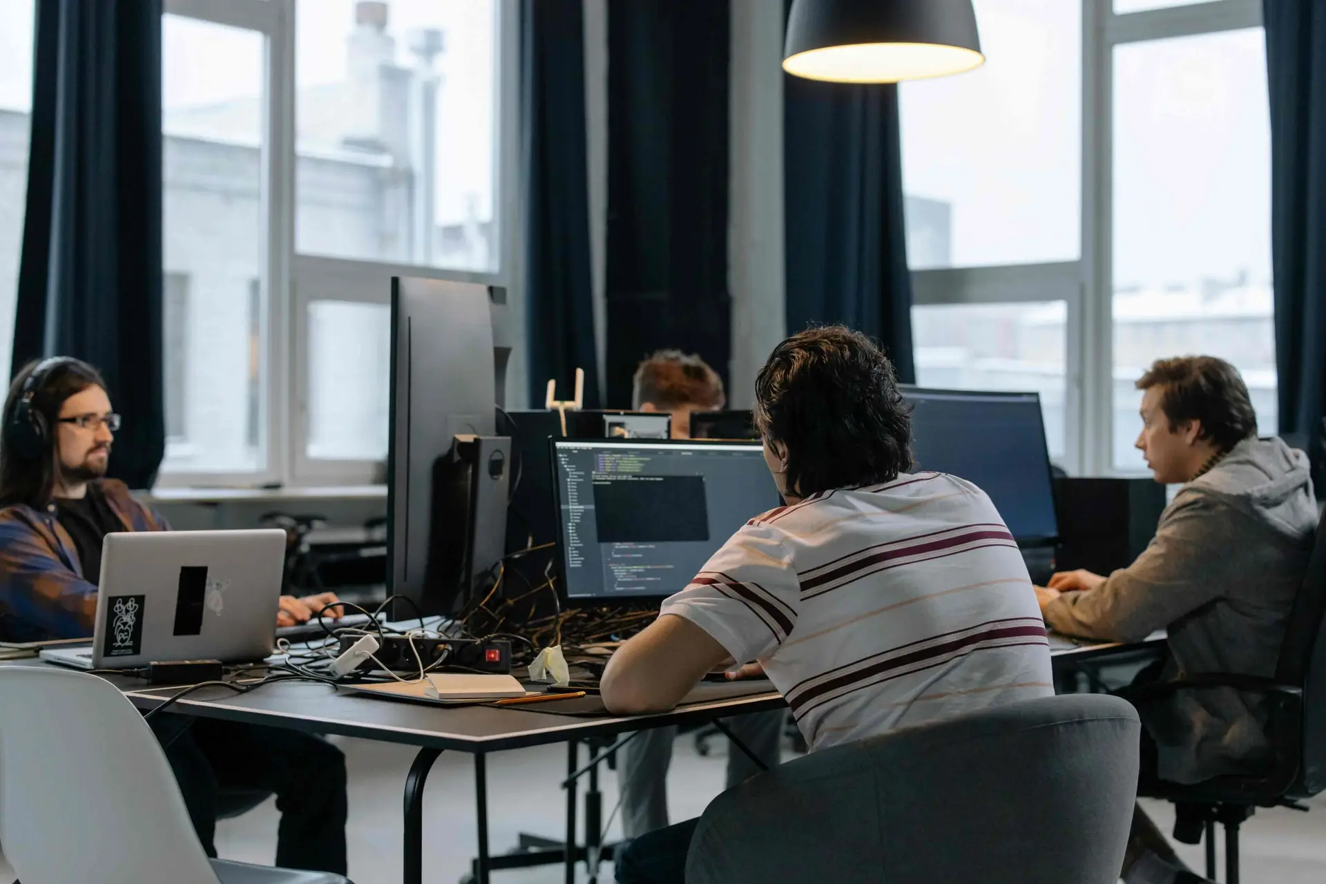 Group of people working together flawlessly without conflict and tension